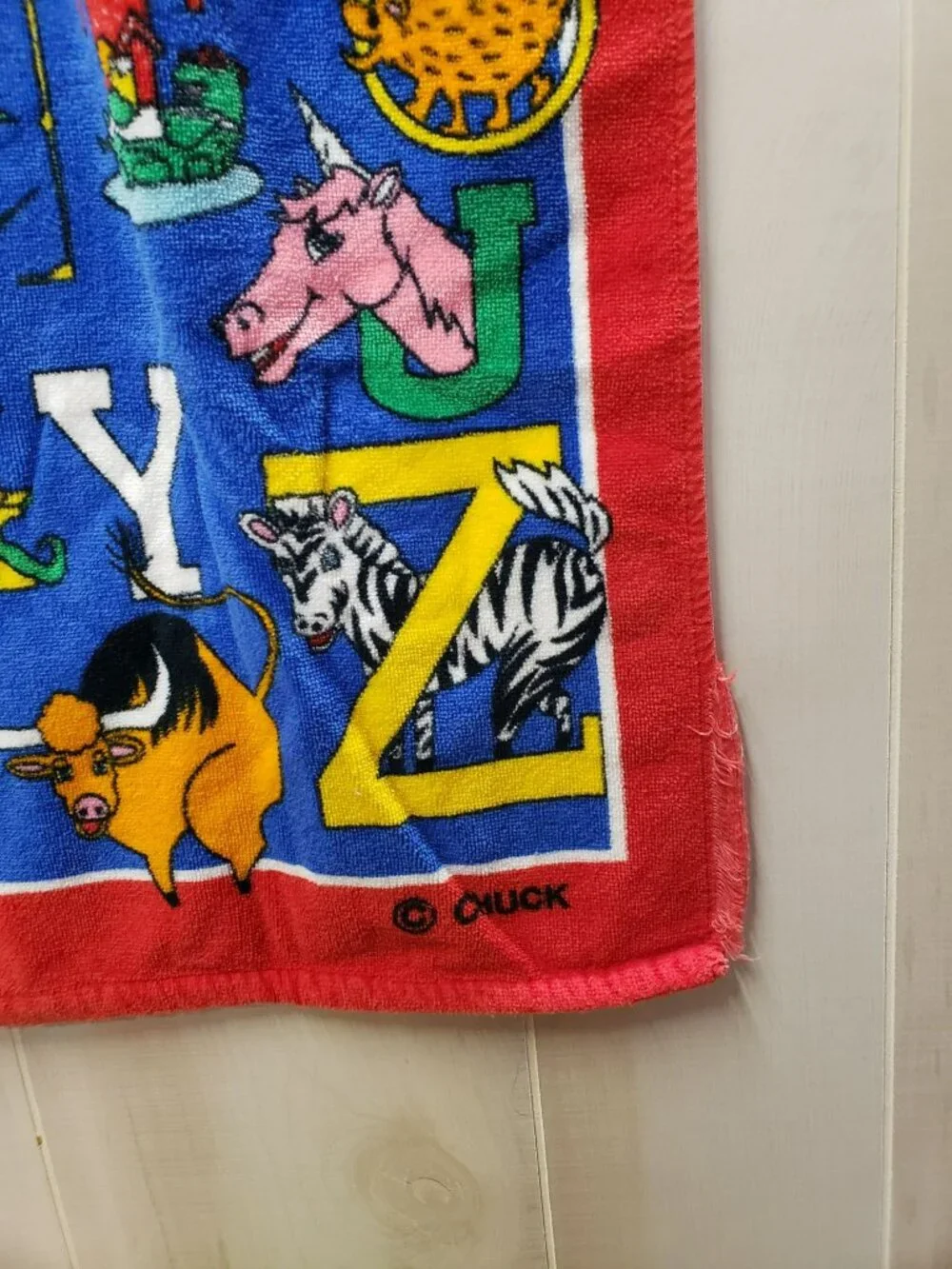Vintage ABC Design Towel Set, Bath, Hand, Wash Cloth, Alphabet Terrimondo Cotton